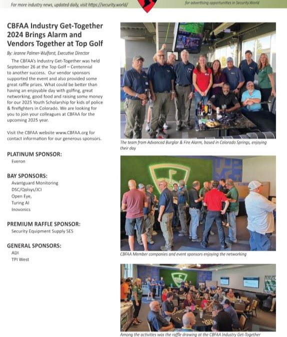 CBFAA Industry Get-Together 2024 Brings Alarm and Vendors Together at Top Golf